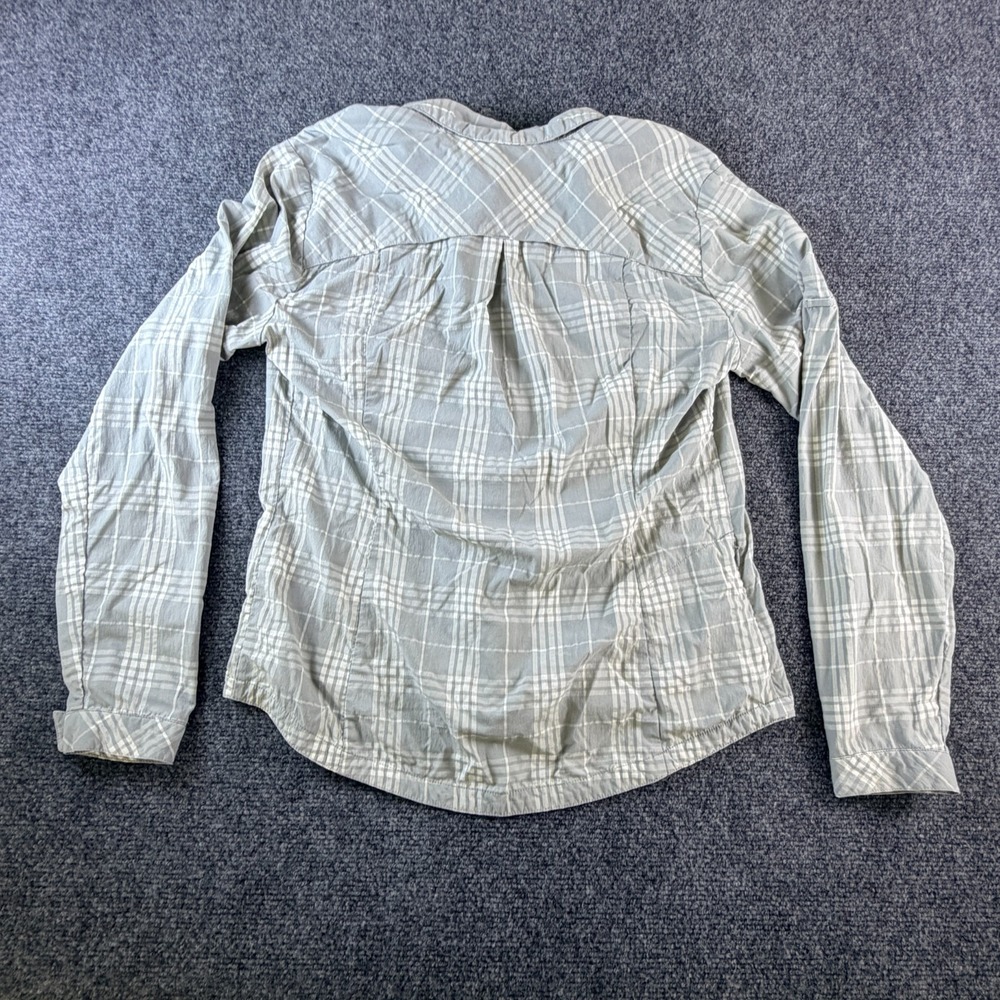 REI Co-op Hiking Shirt Womens Small Gray‎ Plaid Stretch Mesh Lined Snap Front - Picture 10 of 13